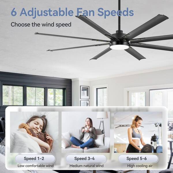Ventilador de techo moderno con velocidades ajustables